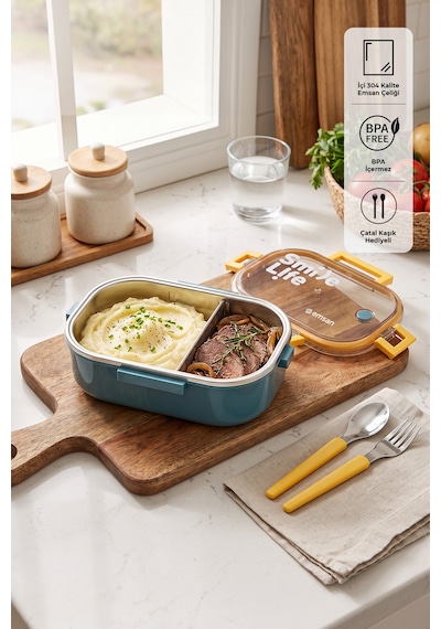 Emsan Smile Life Lunch Box Mavi Renksiz
