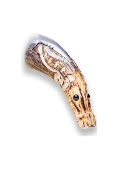Joker Nc141 Antler Hand Carved Handle Geyik Boynuz Kamp Çakı Çok Renkli
