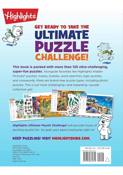 Ultimate Puzzle Challenge: 125+ Brain Puzzles For Kids, Hidden Pictures, Mazes, Sudoku, Word Searches, Logic Puzzles And More, Kids Activity Book For Super Solvers