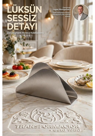 2 Li 18/10 Çelik Peçetelik Horeca Endüstriyel Metal Peçetelik Masaüstü Kafe Restoran Ev Tipi Peçete Tutucu 723505 Çok Renkli