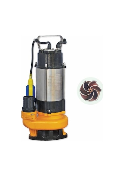 Water Sound V750f Kirli Su Aktarma, Vortex Fanlı Drenaj Dalgıç Pompa 11 Mt. Yükseklik 18 M³/h