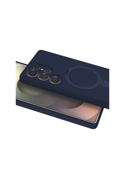Samsung Galaxy Uyumlu S25 Ultra Regal Magsafe Standlı Kapak - Lacivert İtdark50284