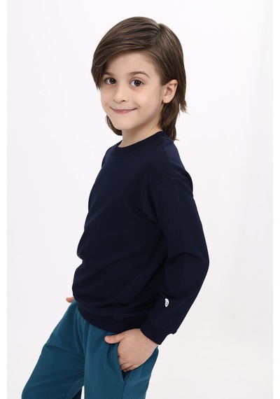 Toontoy Kids Toontoy Erkek Çocuk Relax Fit Bisiklet Yaka Hafif Düşük Omuz Baskılı Sweatshirt - 2 İplik Lacivert Toontoy Kids Toontoy Erkek Çocuk Relax Fit Bisiklet Yaka Hafif Düşük Omuz Baskılı Sweatshirt - 2 İplik Lacivert