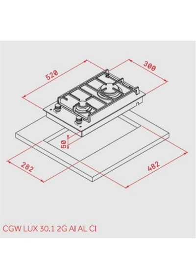 Teka CGW Lux 30.1 2G Ankastre 2 Gözlü Ocak