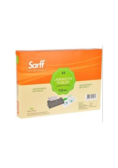 Sarff A5 Laminasyon Film 125 Micron 15.5X21.6 CM 100'lü Paket