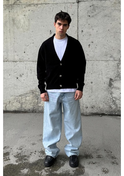 Flaw Soldurma Detaylı Baggy Jean Buz Mavi Buz Mavi