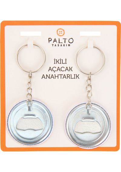 Tasarım Karım Da Kocam 2'li Metal Anahtarlık Seti - Renkli - 10 Cm Çok renkli
