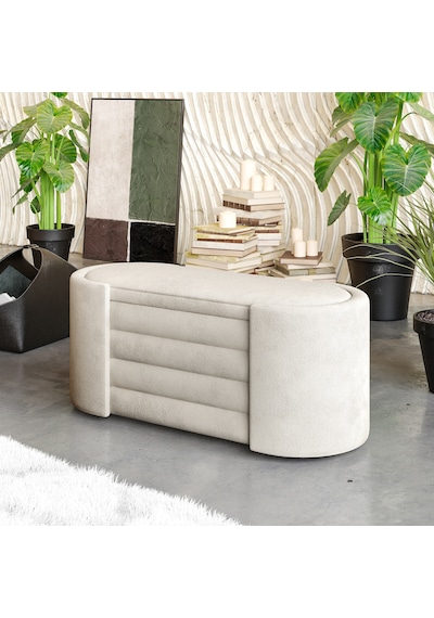 Rosita Sandıklı Bench Şıklık Ve Pratikliğin Mükemmel Uyumu, Modern Puf KREM