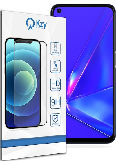 Oppo A92 ile Uyumlu Tam Kaplayan Temperli Cam Ekran Koruyucu