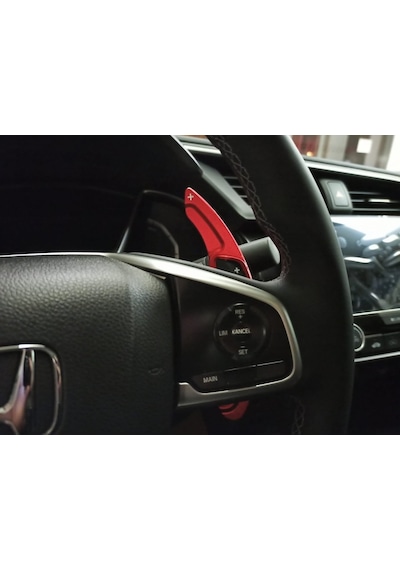 Autogp Honda Civic Fc5 Uyumlu Direksiyon F1 Vites Kulakçık Paddle Shift Knob Kırmızı Renkli
