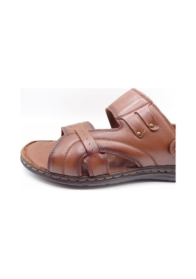 Güvener Büyük Numara Erkek Sandalet Ct4387 Taba Siyah