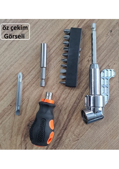Kör Köşe Vidalama Tornavida Seti Bits Uzatma 14 Hex Hızlı Uç