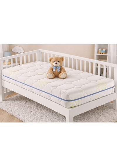 12Cm Aloe Süngerli Bebek Çocuk Beşik Yatağı 70x110 Yıkanabilir Kılıflı Park Yatak Oyun Parkı