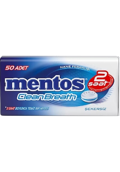 Mentos 2 Saat Clean Breath Nane Aromalı Şeker 35 G 2 Adet