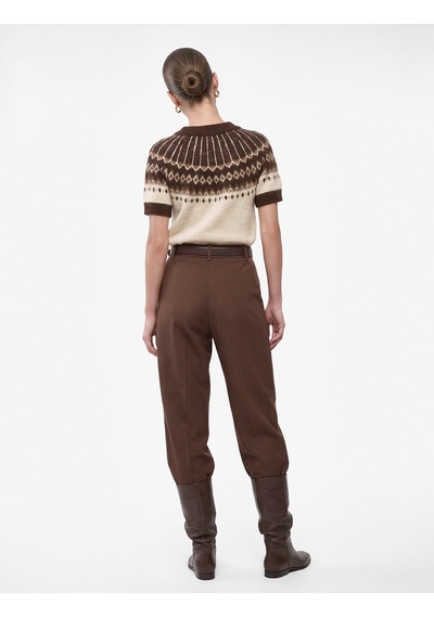 Koton Koton X Selected By Şahika Ercümen - Cepli Havuç Kesim Pileli Kumaş Pantolon Kahverengi 7wak40176ew Kahve