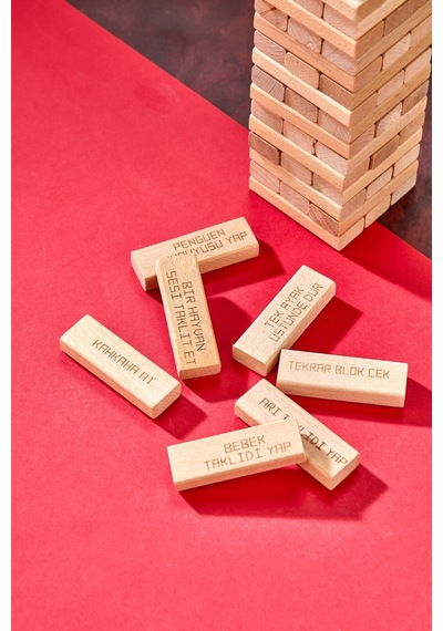 Cezalı Jenga Denge Oyunu Tower Büyük Boy 54 Parça