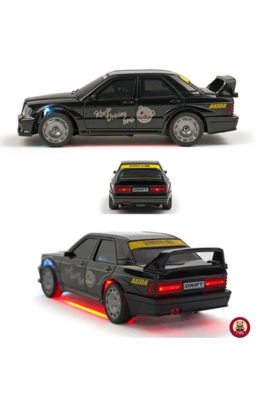 Uzaktan Kumandalı Mini Drift Bmw Evo30 Model Araba Dahili Şarjlı Işıklı 4x4 Taşıma Kumandalı Hız Hassasiyetli Ve Kademeli ,kuka Ve Drift Tekerleri Hediye 1:43 Ölçek Siyah