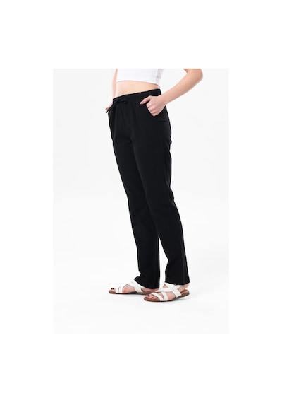 Eliş Şile Bezi Şile Bezi Çift Cepli Unisex Yazlık Pantolon Siyah Syh-siyah Siyah