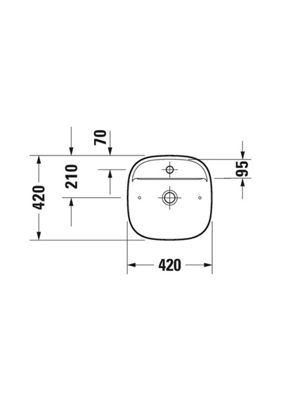 Duravit - Zencha Çanak Lavabo 42 Cm Batarya Banklı Beyaz - 2374420071- Beyaz