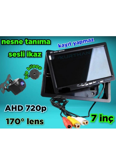 7 İnç Qled Ekran Ve Nesne Tanıma Sesli İkaz Buzzer 170'' Kamera
