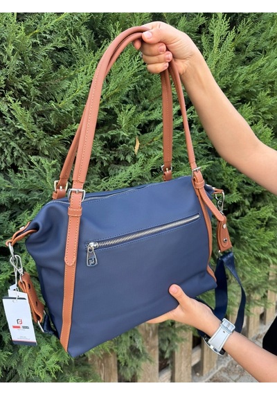 Just Polo Kadın Orijinal Just Polo Büyük Boy Lakost Kumaş Lüks El Ve Omuz Çantası Shopper 27 X 32 Cm Laci Taş