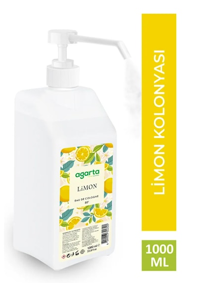 Agarta Püskürtme Valfli 80° Limon Kolonyası 1000 ML