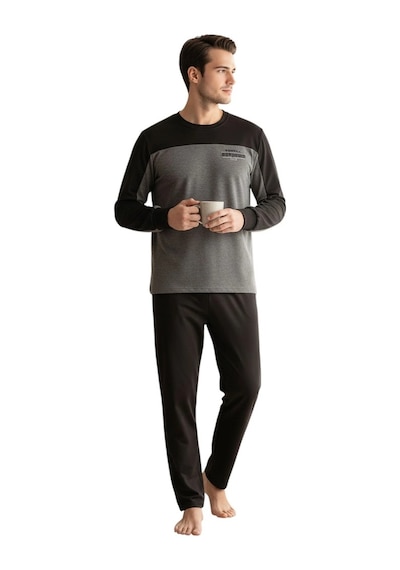 Over Sleep By Poleren Over Sleep 2423 Erkek Kışlık Likralı Süprem Pijama Takımı Antrasit Over Sleep By Poleren Over Sleep 2423 Erkek Kışlık Likralı Süprem Pijama Takımı Antrasit