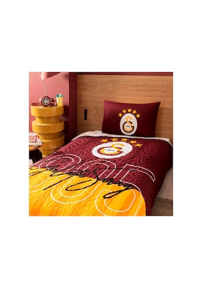 Taç Lisanslı Galatasaray 1905 Yatak Örtüsü Tek Kişilik Sarı Kırmızı