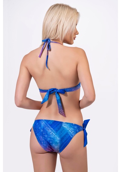 Endeep Kadın Yarım Dolgulu Desenli Bikini Takımı Mavi