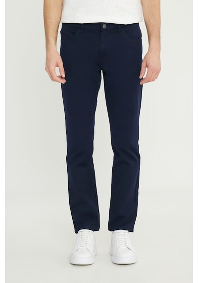 AC&Co / Altınyıldız Classics Erkek Lacı Pamuklu Slim Fit Dar Kesim 5 Cepli Armürlü Esnek Casual Pantolon Lacı