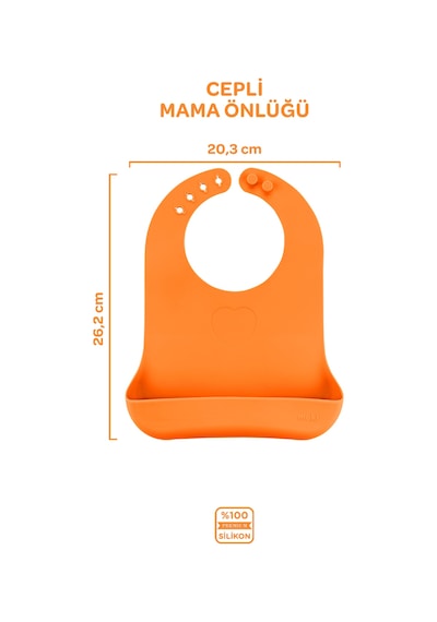 Silikon Mama Önlüğü Sunset Turuncu