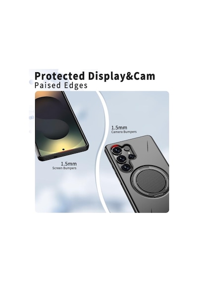 Mag-forge Samsung Galaxy S26 Ultra İçin Kılıf 360 Dönebilen Standlı Magsafe İle Uyumlu S26 Ultra Koruyucu Güçlü Manyetikli Pc+tpu Darbelere Dayanıklı Samsung S26 Ultra Kılıf Siyah