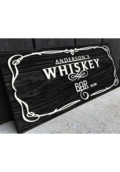 Bk Gift Kişiye Özel Kabartma Tasarım Siyah Ebony Ahşap Bar Tabelası, Home Bar Tabela, Rustik Ev Dekorasyonu, Duvar Dekoru-10 46 X 23 Cm Bitmeyen130909 74624 Bk Gift