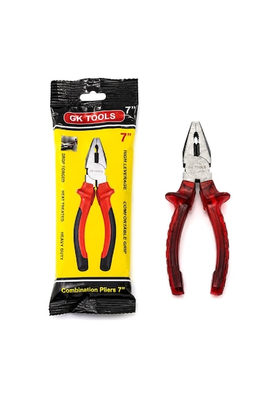 Gk Tools Pense 180mm 7'' Saplı Şeffaf Kırmızı - 6'li Paket Diğer