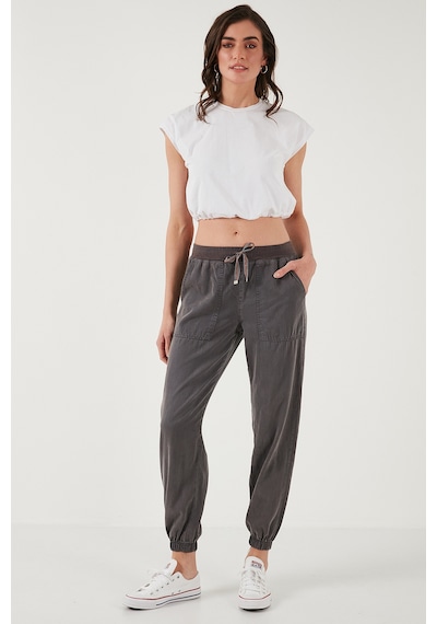 Lela Regular Fit Yüksek Bel Lastikli Paça Jogger Spor Bayan Pantolon 668Yp5039 Antrasit Lela Regular Fit Yüksek Bel Lastikli Paça Jogger Spor Bayan Pantolon 668Yp5039 Antrasit