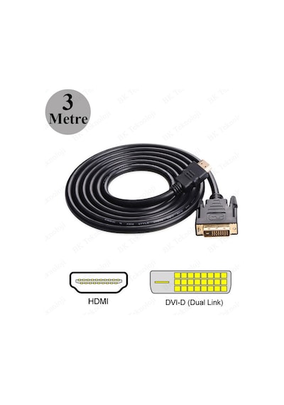 Dvi 24+1 To Hdmi Çift Yönlü Dvi To Hdmi Kablo - 3 Metre