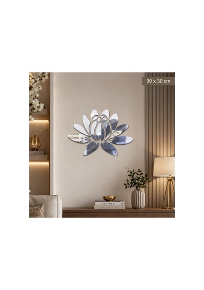 Lotus Çiçeği Akrilik Ayna Duvar Dekoru