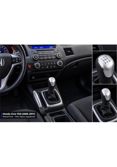 Honda Civic Fd6 2006-2012 Vites Topuzu 5 İleri Manuel Vites Topuzu Gri Şema Fd6 Type R Jazz Uyumlu Siyah