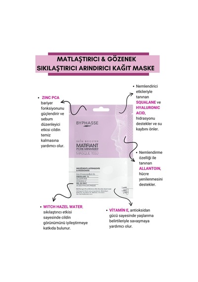 Byphasse Matlaştırıcı Ve Gözenek Sıkılaştırıcı Skin Booster Kağıt Yüz Maskesi