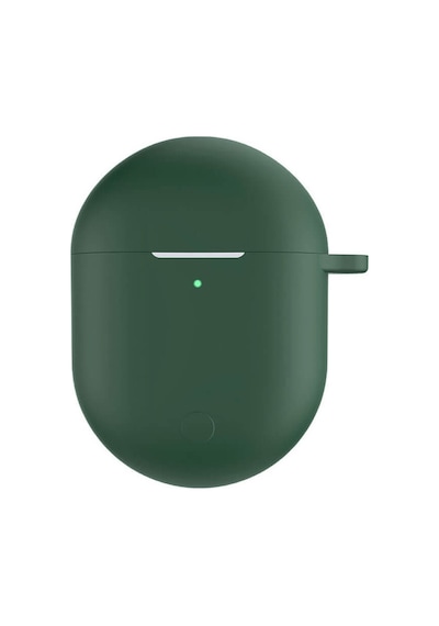 Koodmax Xiaomi Redmi Buds 3 Pro / Airdots 3 Pro Uyumlu Silikon Kılıf + Metal Kopça - Yeşil