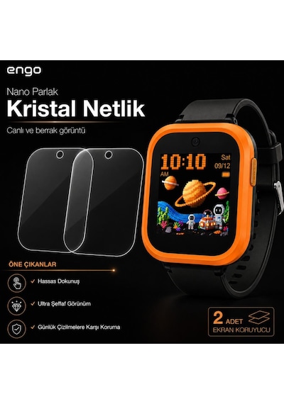 Tcl Kids Watch K5 İle Uyumlu Ekran Koruyucu Nano Parlak 2 Adet Mt50v