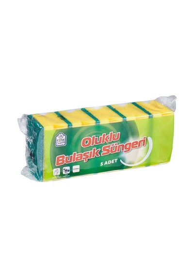Fine Dreaming Oluklu Bulaşık Süngeri 5'li Paket - Dayanıklı Ve Yüksek Emici 2'li Ekonomik Paket Tarı