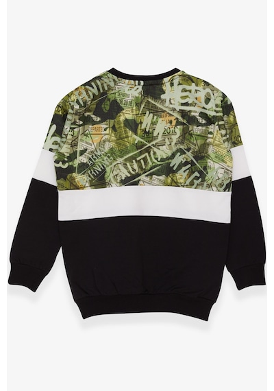 Breeze Erkek Çocuk Sweatshirt Desenli 6-12 Yaş, Siyah
