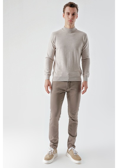 Morven Erkek Vizon Mevsimlik Pamuk 5 Cep Slim Fit Jean Pantolon 24ms003029405 Vizon