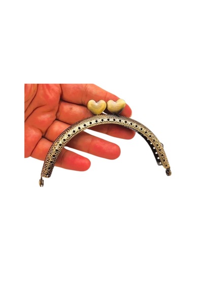Angel Çanta Aksesuar 10.5 Cm Oval Cüzdan Klipsi Cüzdan Bursu Antik Renk Kalpli Model Diğer