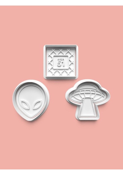 Ufo Kurabiye Kalıbı Ve Şeker Hamuru Kalıbı 3'lü Set