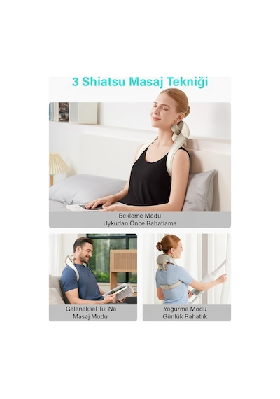 SKG H7 Ultra Boyun Ve Omuz Masaj Aleti, Yoğurmalı, Shiatsu Masaj Terapisi, Fototerapi, Termoterapi Beyaz