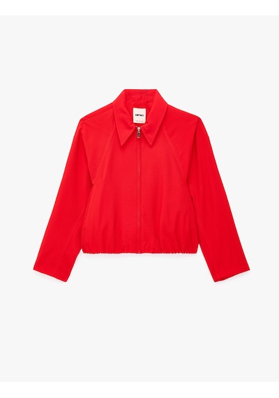 Koton Kruvaze Yaka Balon Kollu Fermuarlı Viskon Oversize Bomber Ceket Kırmızı 7wak50021pw Koton Kruvaze Yaka Balon Kollu Fermuarlı Viskon Oversize Bomber Ceket Kırmızı 7wak50021pw