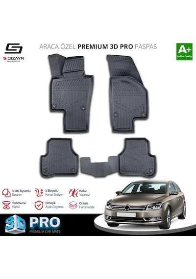 S-dizayn Vw Passat B7 3d Pro Havuzlu Paspas 2010-2014 A+ Kalite