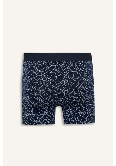 Defacto Regular Fit Geometrik Desenli Beli Lastikli 2li Boxer I4650ax26aunv135 Lacivert-nv135
